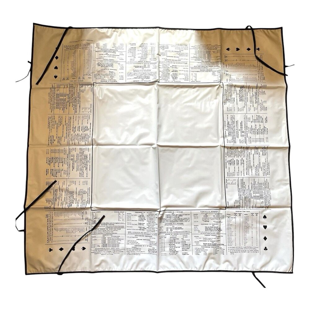 Vintage BridgEasy Vinyl Point Count Bridge Table Cover Cheat Sheet- Minimal Wear